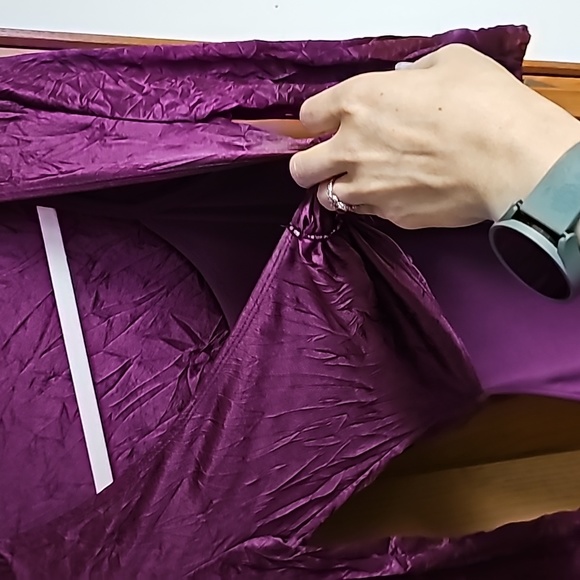 A. Byer Berry Colored Silky Stretch Top with Rhinestone Detailing - Picture 8 of 8